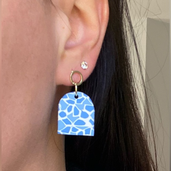 Polymer Clay Gold Post Earrings - Picture 4 of 4